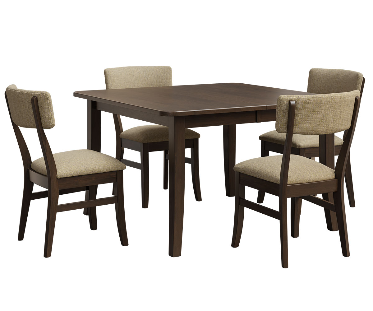 Aldritch Dining Chair Curved Shaker Leg Table Group