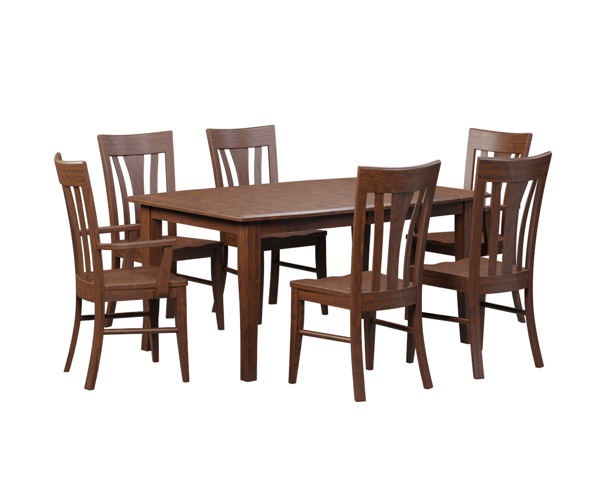 Bunker Leg Table Metro Dining Chair Group Setting