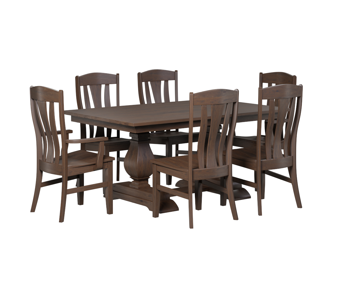 Oliver Double Pedestal Table Samba Chair Group