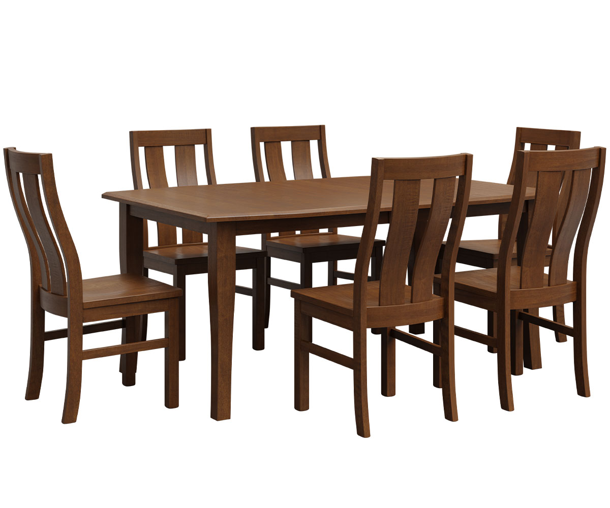 Silverton Chair Bunker Leg Dining Table Group